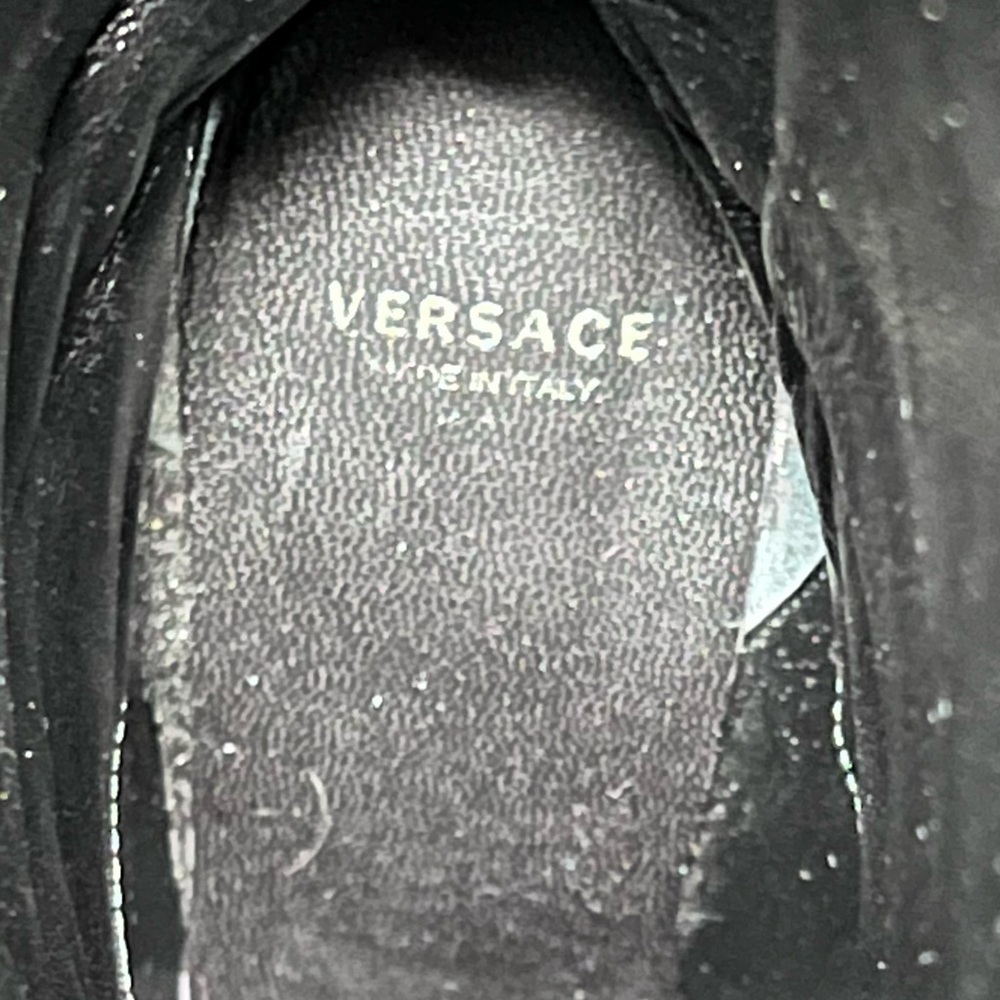 Versace Sexy Knee High Black Leather Quilted Stiletto Platform Heel Boots 35.5 - Picture 11 of 16
